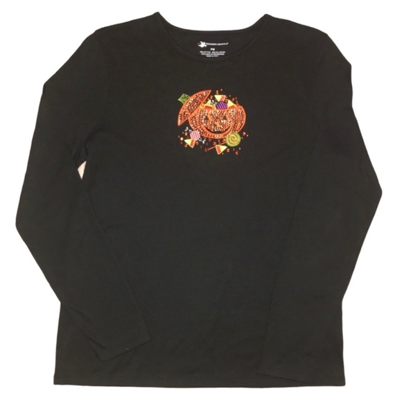 𝗡𝗘𝗪 🎃 Halloween Sequined Jack-o’-lantern Top - Picture 1 of 4